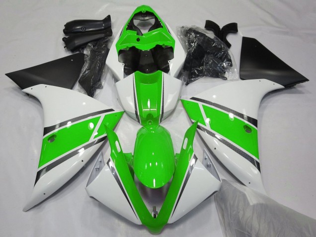 Carenado Moto Yamaha YZF 1000 R1 2012-2014 - Blanco Verde Negro Mate