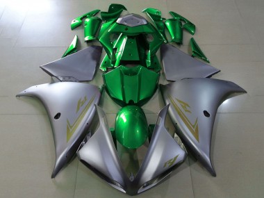 Carenado Moto Yamaha YZF 1000 R1 2012-2014 - Plata Mate Verde