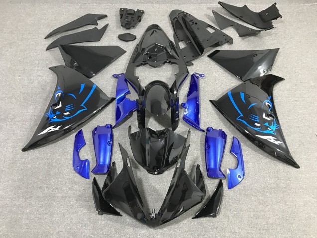 Carenado Moto Yamaha YZF 1000 R1 2012-2014 - Negro Brillante Azul Panther