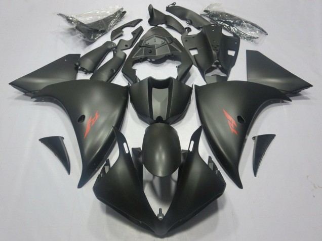 Carenado Moto Yamaha YZF 1000 R1 2012-2014 - Negro Mate Rojo Calcomanía