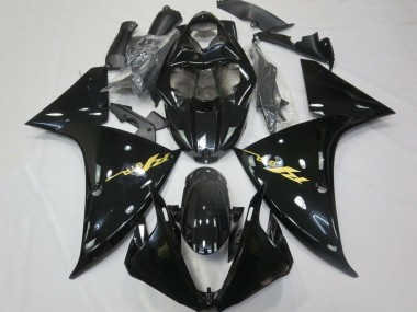 Carenado Moto Yamaha YZF 1000 R1 2012-2014 - Negro Brillante Oro Calcomanías