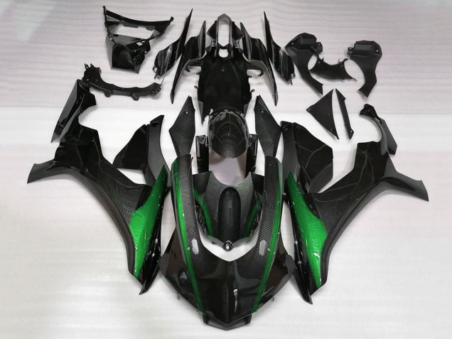 Carenado Moto Yamaha YZF 1000 R1 2015-2019 - Falso FibraCarbono Verde
