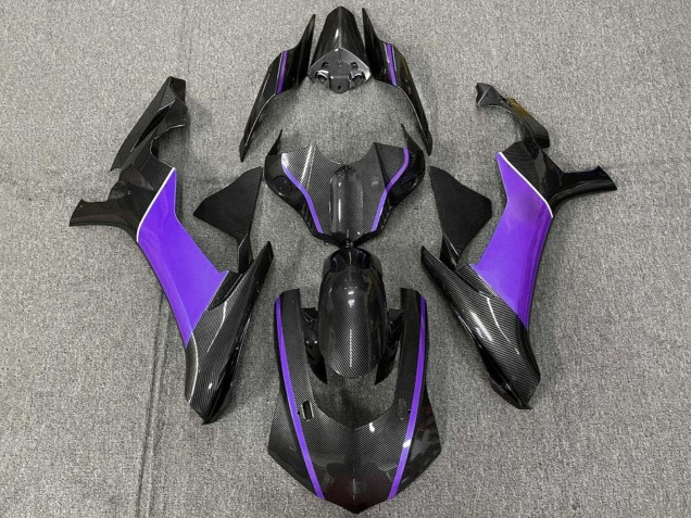 Carenados Moto Yamaha YZF 1000 R1 2015-2019 - Falso FibraCarbono Púrpura