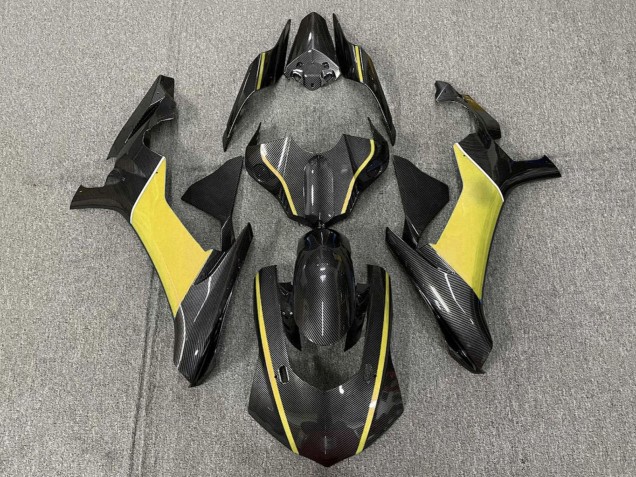 Carenado Moto Yamaha YZF 1000 R1 2015-2019 - Falso FibraCarbono Amarillo