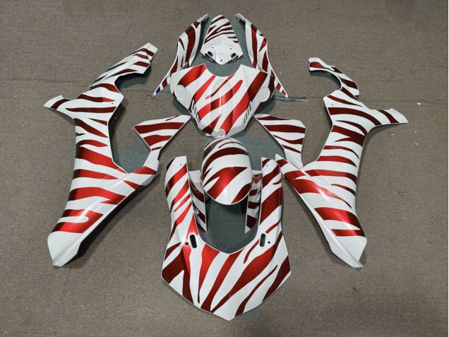Carenado Moto Yamaha YZF 1000 R1 2015-2019 - Blanco Rojo Cebra