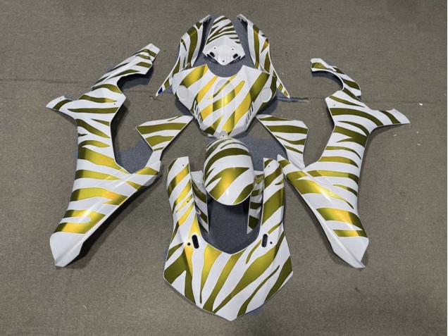 Carenado Moto Yamaha YZF 1000 R1 2015-2019 - Blanco Oro Cebra