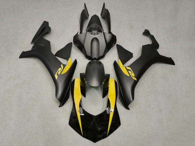 Carenado Moto Yamaha YZF 1000 R1 2015-2019 - Negro Mate Negro Brillante Amarillo