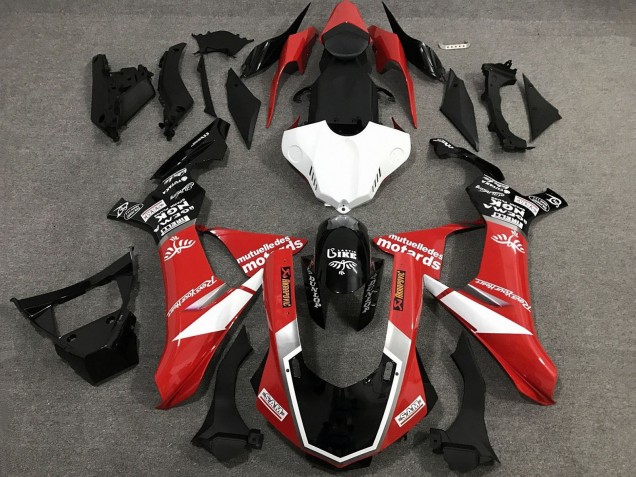 Carenado Moto Yamaha YZF 1000 R1 2015-2019 - Rojo Blanco Negro Brillante