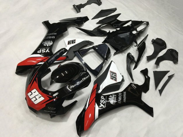 Carenado Moto Yamaha YZF 1000 R1 2015-2019 - Negro Brillante Blanco Rojo ENEOS Motul YSP 99