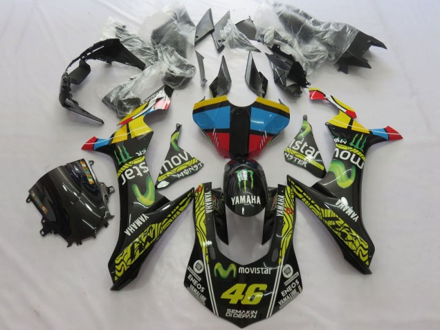 Carenado Moto Yamaha YZF 1000 R1 2015-2019 - Amarillo Azul Rojo Negro Verde Monstruo MoviStar Semakin Didepan ENEOS 46
