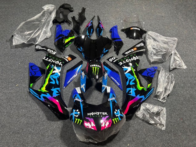 Carenado Moto Yamaha YZF 1000 R1 2020-2025 - Negro Azul Rosa Monstruo