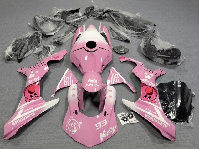Carenado Moto Yamaha YZF 1000 R1 2020-2025 - Rosa Blanco Kirby