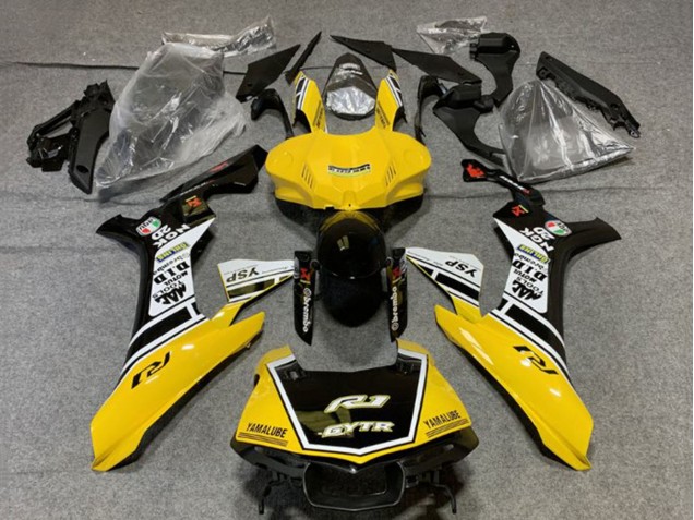 Carenado Moto Yamaha YZF 1000 R1 2020-2025 - Amarillo Blanco Negro Brillante GYTR
