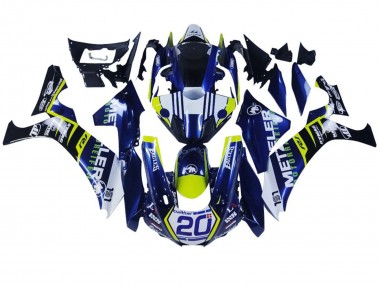 Carenado Moto Yamaha YZF 1000 R1 2020-2025 - Blanco Azul Amarillo Negro