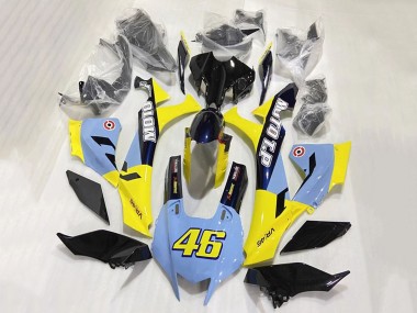 Carenado Moto Yamaha YZF 1000 R1 2020-2025 - Azul Amarillo Negro Brillante Moto T.P 46