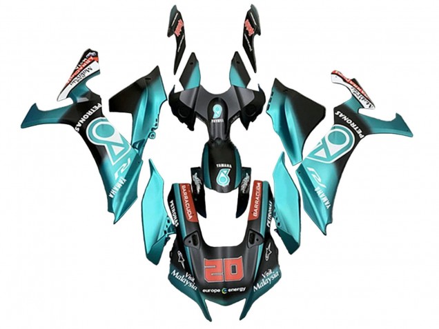 Carenado Moto Yamaha YZF 1000 R1 2020-2025 - Turquesa Azul Negro Mate Petronas