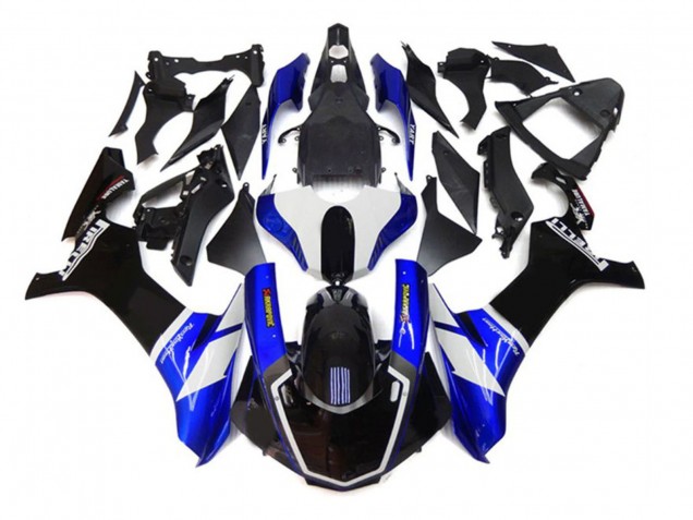 Carenado Moto Yamaha YZF 1000 R1 2020-2025 - Azul Blanco Negro Akropovic
