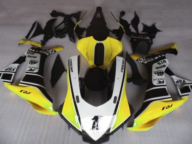 Carenado Moto Yamaha YZF 1000 R1 2020-2025 - Amarillo Blanco Negro Brillante Motul YSP