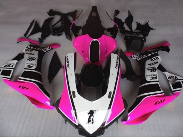 Carenado Moto Yamaha YZF 1000 R1 2020-2025 - Rosa Blanco Negro Brillante