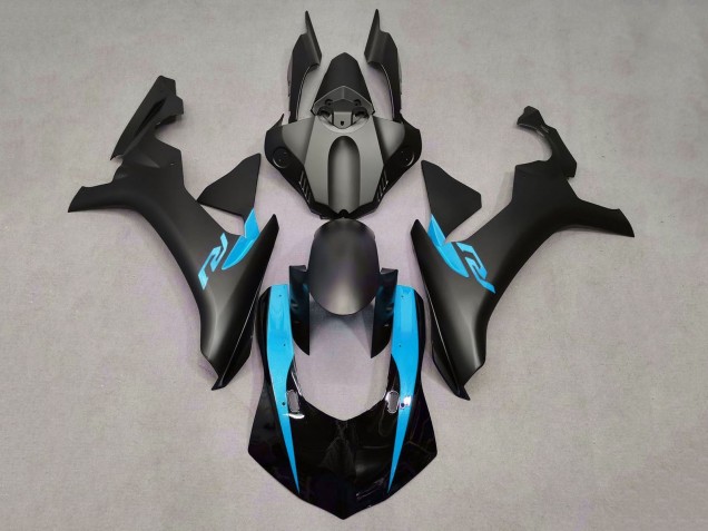 Carenado Moto Yamaha YZF 1000 R1 2020-2025 - Negro Brillante Negro Mate Azul Claro