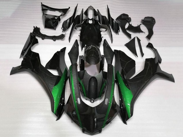 Carenado Moto Yamaha YZF 1000 R1 2020-2025 - Falso FibraCarbono Verde