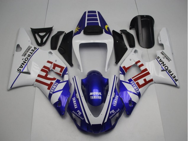 Carenado Moto Yamaha YZF 1000 R1 1998-1999 - Blanco Azul Rojo Amarillo Fiat Petronas Motul