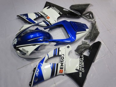 Carenado Moto Yamaha YZF 1000 R1 1998-1999 - Blanco Azul Negro Brillante ENEOS Semakin Didepan