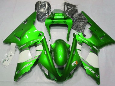 Carenado Moto Yamaha YZF 1000 R1 2000-2001 - Verde Blanco Plata