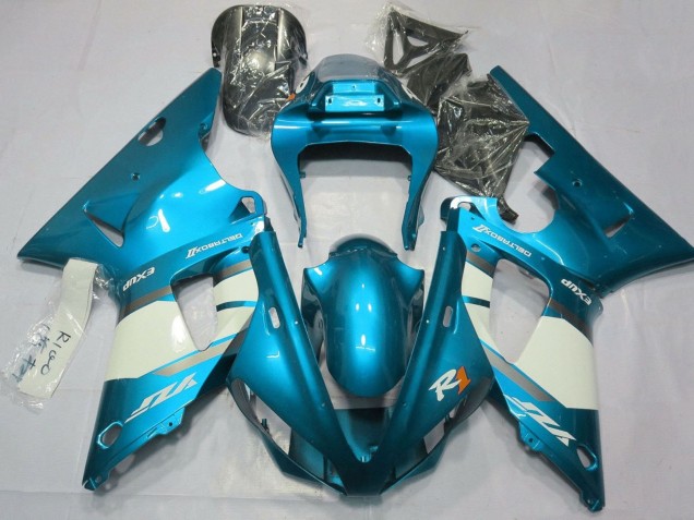 Carenado Moto Yamaha YZF 1000 R1 2000-2001 - Azul Blanco Plata