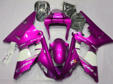 Carenado Moto Yamaha YZF 1000 R1 2000-2001 - Raspberry Blanco Plata