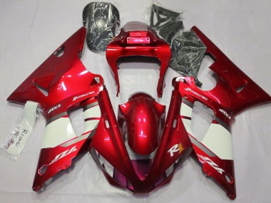 Carenado Moto Yamaha YZF 1000 R1 2000-2001 - Rojo Blanco Plata