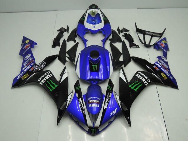 Carenado Moto Yamaha YZF 1000 R1 2004-2006 - Azul Blanco Negro Verde Monstruo Energy