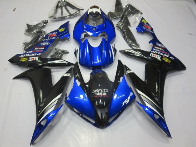 Carenado Moto Yamaha YZF 1000 R1 2004-2006 - Azul Blanco Plata Negro GYTR Yamalube Dunlop