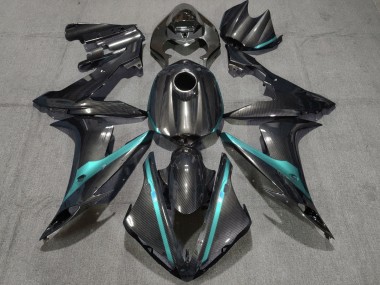 Carenado Moto Yamaha YZF 1000 R1 2004-2006 - FibraCarbono Estilo Azul Verdoso Verde