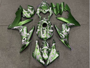 Carenado Moto Yamaha YZF 1000 R1 2004-2006 - Verde Blanco Gris Camouflage