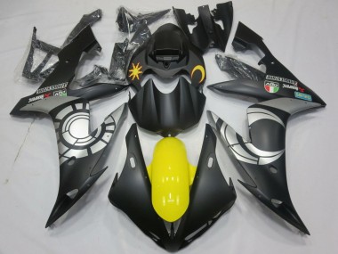 Carenado Moto Yamaha YZF 1000 R1 2004-2006 - Negro Mate Plata Amarillo