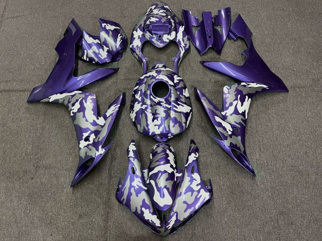 Carenado Moto Yamaha YZF 1000 R1 2004-2006 - Púrpura Blanco Gris Camouflage