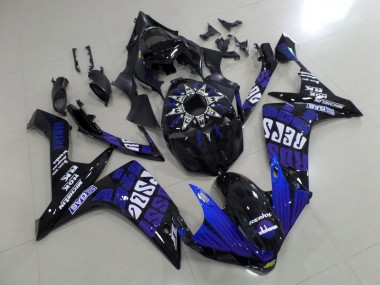 Carenado Moto Yamaha YZF 1000 R1 2007-2008 - Negro Azul Púrpura Blanco Rossi