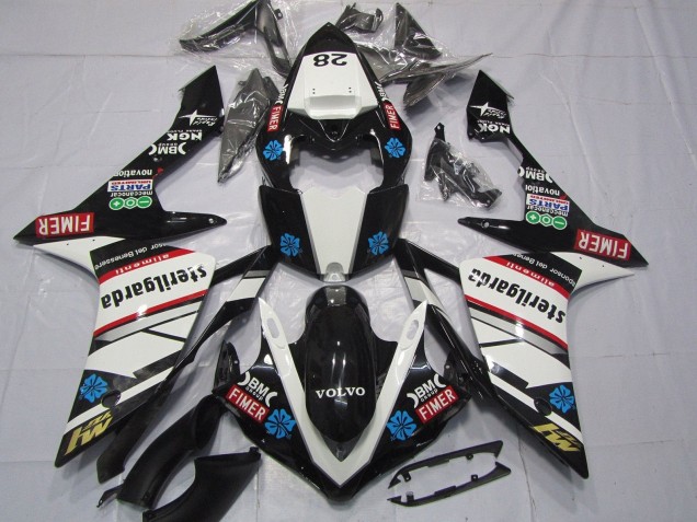 Carenado Moto Yamaha YZF 1000 R1 2007-2008 - Negro Brillante Blanco Rojo Azul Volvo Sterilgarda Fimer