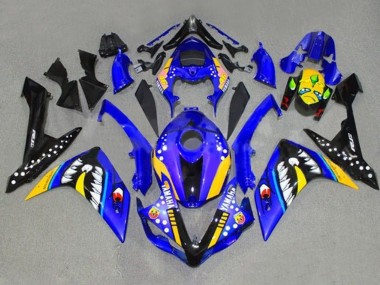 Carenado Moto Yamaha YZF 1000 R1 2007-2008 - Azul Amarillo Negro Tiburón