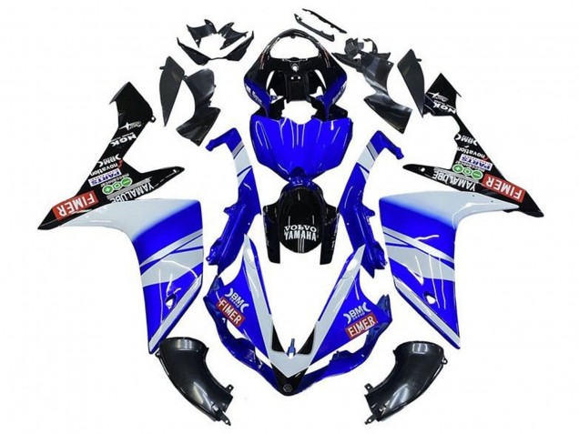 Carenado Moto Yamaha YZF 1000 R1 2007-2008 - Azul Blanco Negro Volvo Fimer Yamalube