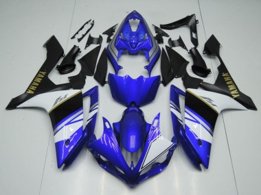 Carenado Moto Yamaha YZF 1000 R1 2007-2008 - Azul Blanco Negro Oro Calcomanía