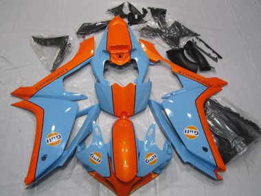Carenado Moto Yamaha YZF 1000 R1 2007-2008 - Azul Claro Naranja Gulf