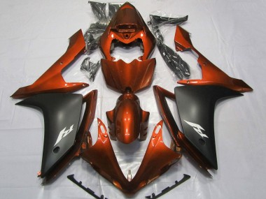 Carenado Moto Yamaha YZF 1000 R1 2007-2008 - Naranja Negro Mate