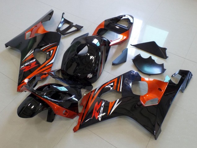 Carenado Moto Suzuki GSXR 600 / GSXR 750 2004-2005 - Negro Brillante Naranja