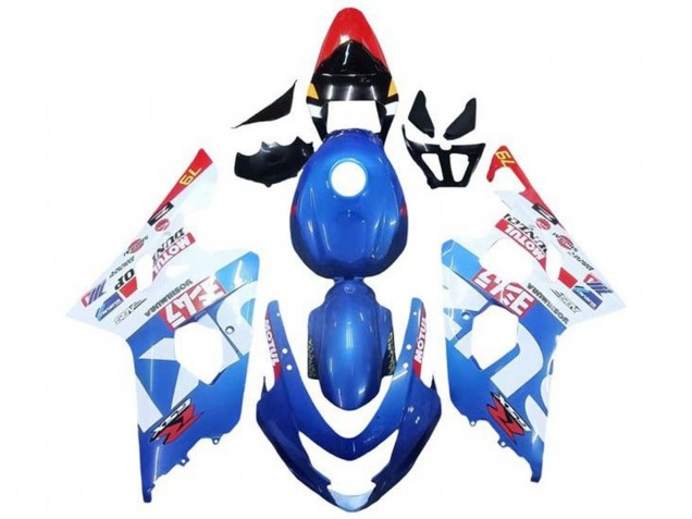 Carenado Moto Suzuki GSXR 600 / GSXR 750 2004-2005 - Azul Blanco Rojo Motul