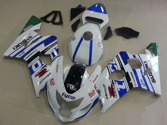 Carenado Moto Suzuki GSXR 600 / GSXR 750 2004-2005 - Blanco Azul Negro Verde Tyco
