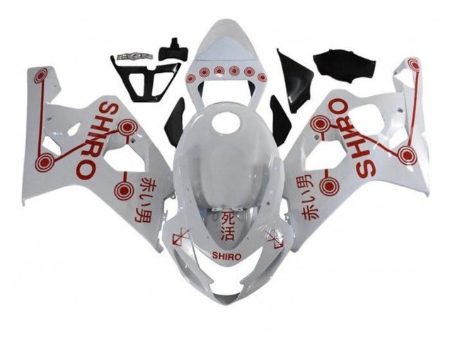 Carenado Moto Suzuki GSXR 600 / GSXR 750 2004-2005 - Blanco Rojo Shiro