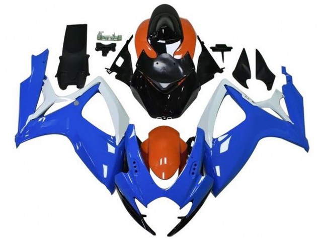 Carenado Moto Suzuki GSXR 600 / GSXR 750 2006-2007 - Naranja Azul Blanco Negro