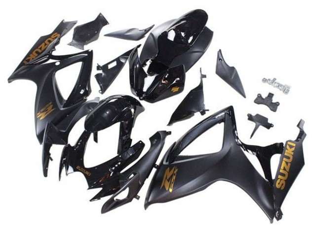 Carenado Moto Suzuki GSXR 600 / GSXR 750 2006-2007 - Negro Mate Negro Brillante Oro